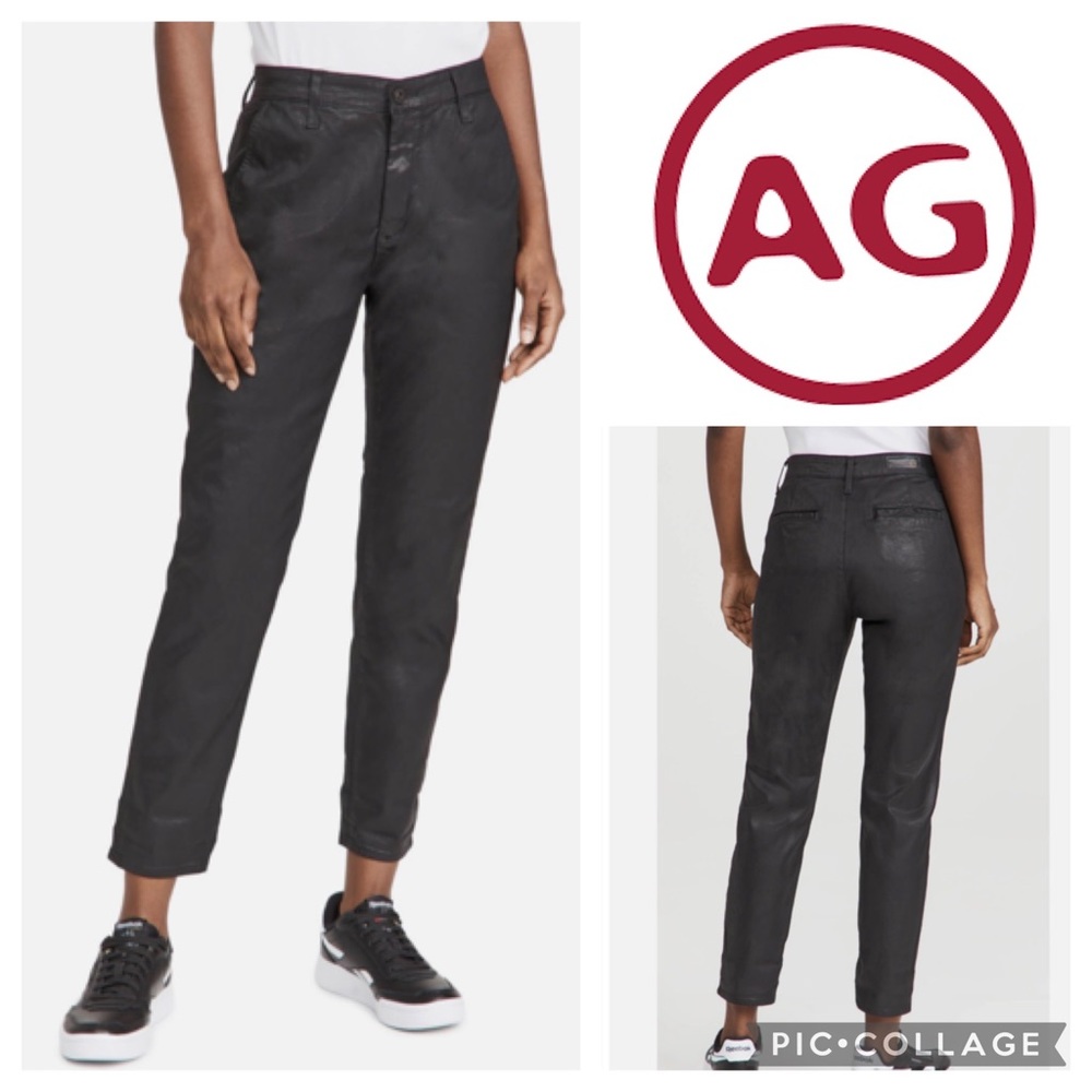 AG Jeans Caden Tailored Trouser Leatherette Jean {Ltt Lt Super Black} 29
